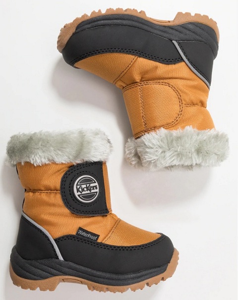 Зимние ботинки KicKers Low boots Black camel 744630 82 вид сверху