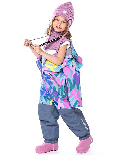 Детский комбинезон NIKASTYLE 8м0624 розовый/серый