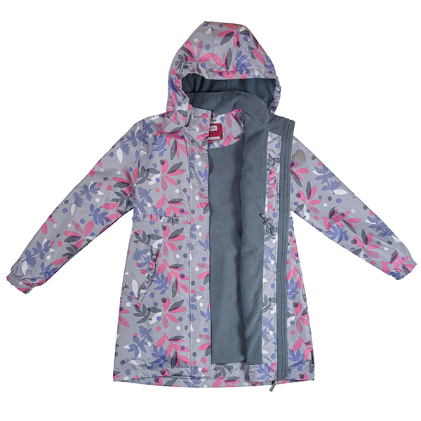 Плащ на флисовой подкладке Premont SP71630 Grey в расстегнутом виде