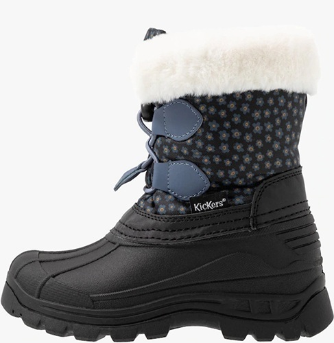 Зимние ботинки KicKers Sealsnow Black blue flowery 653262-10 84 вид сбоку
