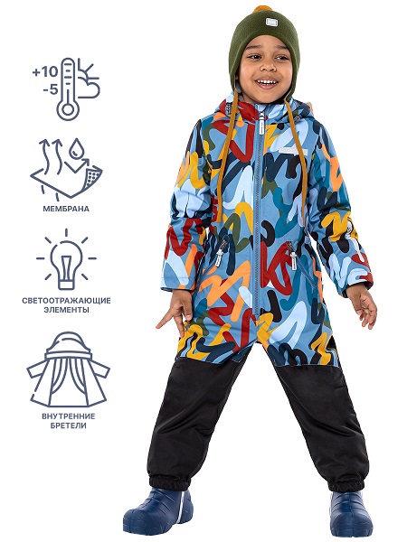 Демисезонный комбинезон NIKASTYLE 8м0524 джинс/черный