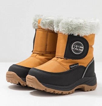 Зимние ботинки KicKers Low boots Black camel 744630 82