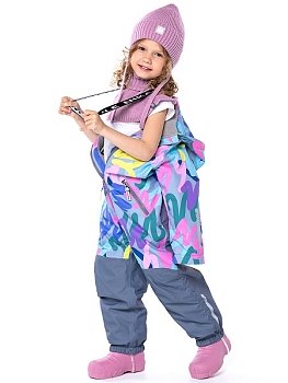 Демисезонный комбинезон NIKASTYLE 8м0624 розовый/серый