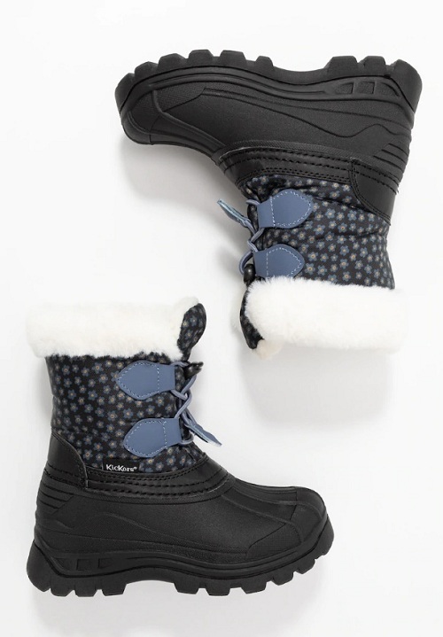 Зимние ботинки KicKers Sealsnow Black blue flowery 653262-10 84 с двух сторон Зимние ботинки KicKers Sealsnow Black blue flowery 653262-10 84 с двух сторон