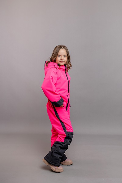 Демисезонный комбинезон Batik Бэрри 610-24в-2 ярко-розовый/чугунный
