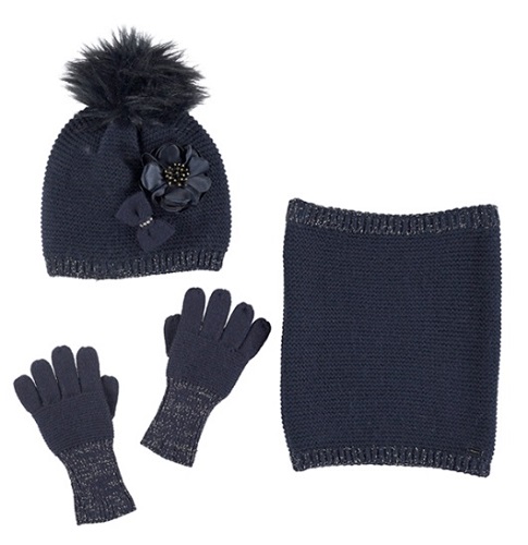 картинка Комплект шапка, шарф и перчатки Mayoral Звездная ночь 1069927 от магазина Одежда+
