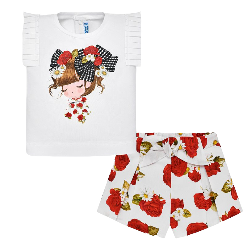 картинка Комплект Mayoral детский майка и шорты Розочки 123336 от магазина Одежда+