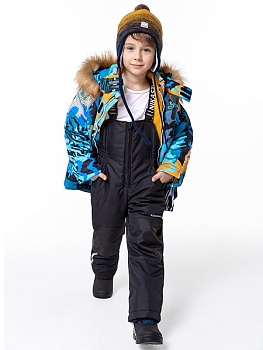 Зимний комплект NIKASTYLE 7з0323 горчичный/черный