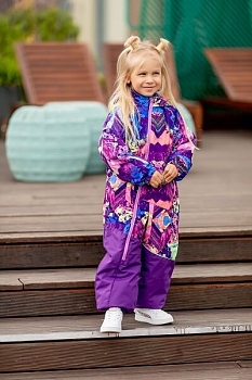 Демисезонный комбинезон Batik Лэйси 506-23в принт фиолетовый