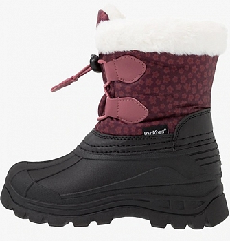 Зимние ботинки KicKers Sealsnow Burgundy pink flowery 653262-10 183 Зимние ботинки KicKers Sealsnow Burgundy pink flowery 653262-10 183