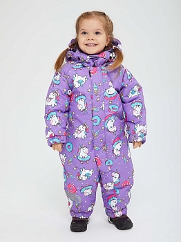 Зимний комбинезон Juvis Единорог 7003 сиреневый