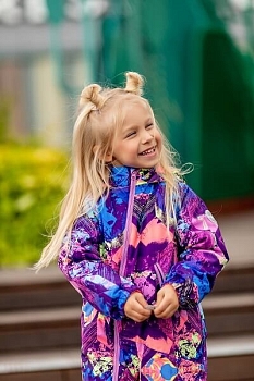 Демисезонный комбинезон Batik Лэйси 506-23в принт фиолетовый