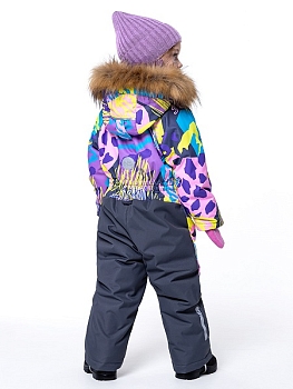 Зимний комбинезон NIKASTYLE 8з0223 розовый/серый