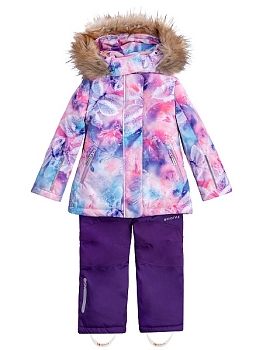 Зимний комплект NIKASTYLE 7з1223 персиковый/черничный