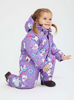 Зимний комбинезон Juvis Единорог 7003 сиреневый
