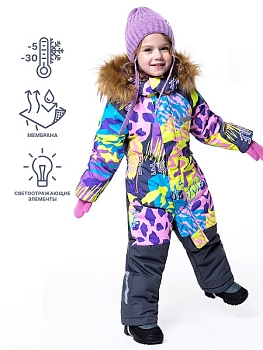 Зимний комбинезон NIKASTYLE 8з0223 розовый/серый